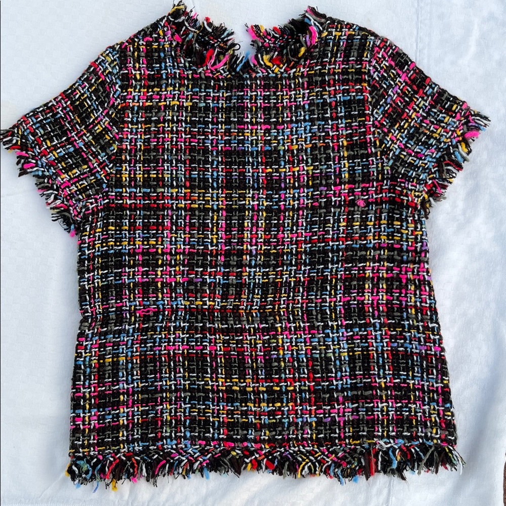 Zara Multicolor Tweed Top